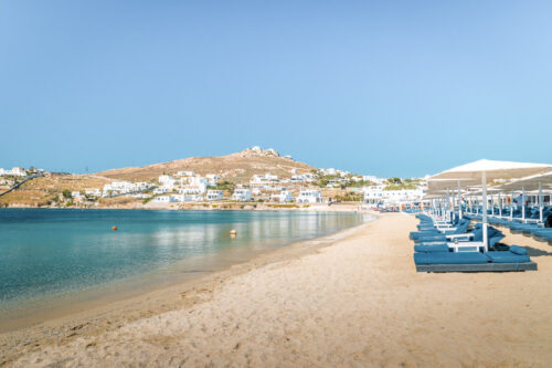 Plage d'Ornos à Mykonos