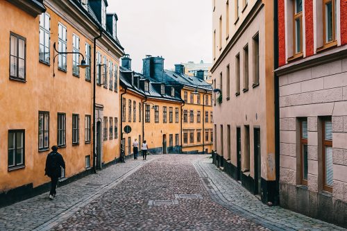 Narrow street in Stockholm's Södermalm district