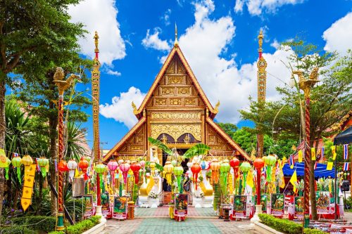 Wat phra sing in historic center of Chiang Rai