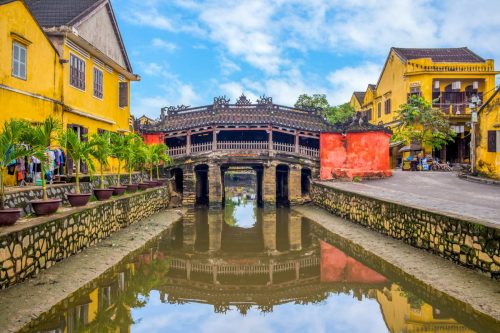 japanese covered bridge in cam pho