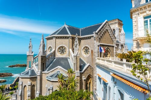 Downtown Biarritz, Sainte Eugénie church, Biarritz, France